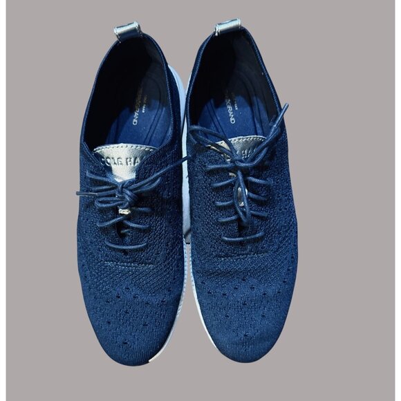 Cole Haan Womens ZERØGRAND Stitchlite Oxford Navy Blue Knit Sneakers Lightweigh - Picture 5 of 9